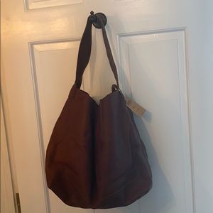 NWT Duluth brown leather slouch purse